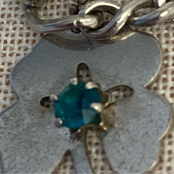 Wells Vintage sterling silver charm bracelet JMF Rhode Island bells Clover Grad - Picture 6 of 16